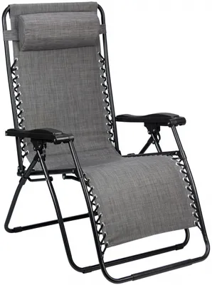 Image de Abbey Camp chaise de camping Chaise Longue IV90 x 65 x 112 cm gris