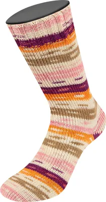 Produktbild von Lana Grossa - Meilenweit 100g Seta Lampone 3449 rohweiß camel orange rotviolett hellrot rosa