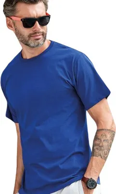 Produktbild von Uni-T-Shirt aus Baumwolle, mittelschwer, 100% Baumwolle, unbedruckt, einfarbig, 180g/m2, Farbe königsblau, Größe 2XL