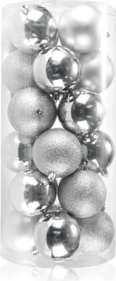 Produktbild von com-four® 24x Weihnachtskugeln, Christbaumkugeln bruchsicher aus Kunststoff für Weihnachten, Baumschmuck für den Christbaum mit Anhänger