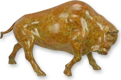 Produktbild von Bronzeskulptur Bison Replikat Retro Design Dekoration