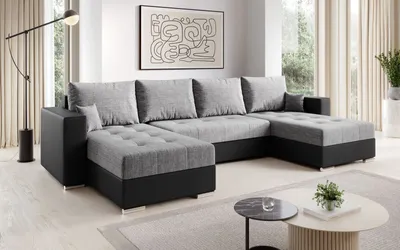 Obrázek produktu pro Sedací souprava do U TAMAYA 1 - světle šedá / černá