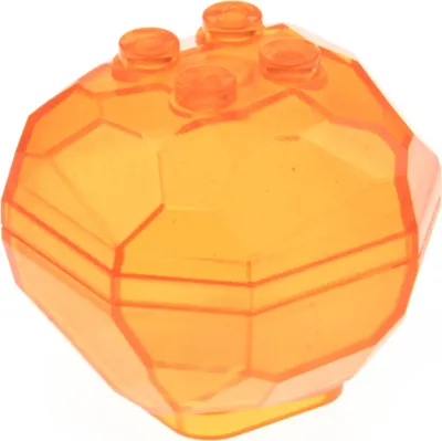 Produktbild von 1x Lego Felsen Stein 4x4x3 transparent orange Felsblock 42291 30293 30294c01