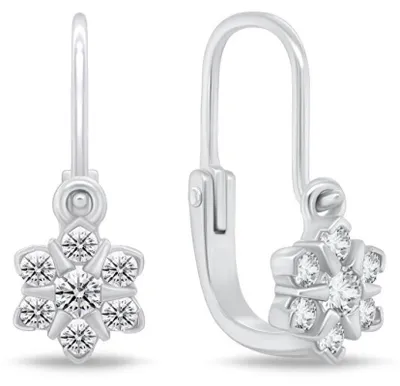 Produktbild von Mädchen schillernde Silber-Ohrringe Blumen EA188W