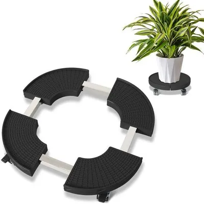 Obrázek produktu pro Zahradní vozík na rostliny 38–54 cm, černý, nosnost 200 kg