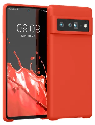 Produktbild von kwmobile Handyhülle für Google Pixel 6 Pro Hülle - Case Silikon - Kabelloses Laden - Schutzhülle Cover in Mandarin Orange