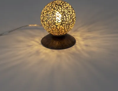 Produktbild von Tischlampe - Goldgelb - Braun - Stahl - H 13 cm