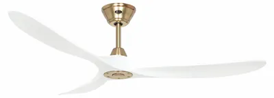 Zdjęcie produktu dla Energooszczędny wentylator sufitowy z pilotem Eco Genuino szczotkowany mosiądz / matowy biały 152 cm
