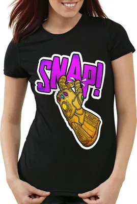 Produktbild von style3 Thanos Snap Damen T-Shirt infinity superheld kino, Farbe:Schwarz, Größe:XS