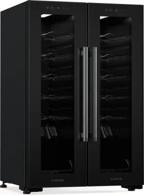Produktbild von Klarstein Shiraz Weinkühlschrank 2 Zonen - 24 Flaschen, Freistehend, 5-18 °C, LED-Beleuchtung, Touch-Bedienung, Elegantes Design, Weinklimaschrank