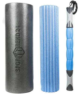 Produktbild von 3 in 1 Faszien Set | Faszienrolle Massagerolle Bindegewebsrolle Massagestab Foam