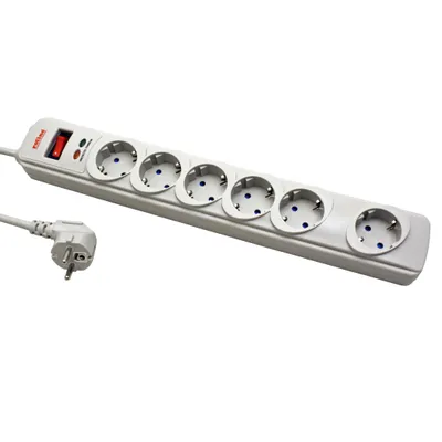 Obrázek produktu pro ROLINE 19.07.1606 přepěťová ochrana bílá 6 zásuvek 230 V 2 m