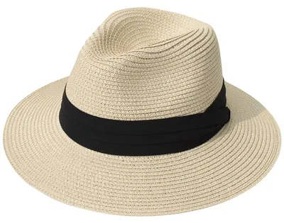 Produktbild von Damen Hut Panama Beige Papierstroh UPF 30+ Größe 58cm Krempe 7.5cm