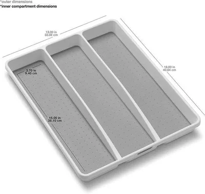 Obrázek produktu pro Bílý protiskluzový organizér do kuchyňské zásuvky, bez BPA, klasický