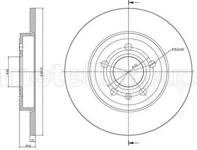 Produktbild von 2x METELLI Bremsscheibe 23-0855C für AUDI A4 Avant (8ED B7) A4 Avant (8E5 B6)