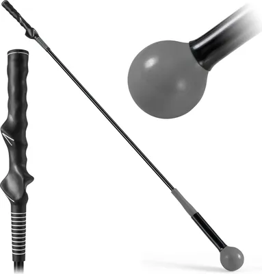 Obrázek produktu pro COSTWAY Golf Swing Trainer, 120cm golfová tréninková pomůcka se zátěžovou hlavou, trenažér golfového švihu, indoor a outdoor, pomůcka pro trénink golfového švihu