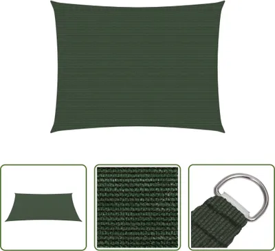 Produktbild von The Living Store Sonnensegel 160 g/m² Dunkelgrün 2,5x3 m HDPE