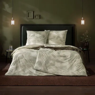 Produktbild von Estella Mako Interlock Jersey Bettwäsche Marco khaki 135x200 cm + 80x80 cm