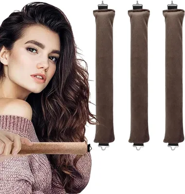 Produktbild von PromoHome® Hitzefreie Lockenwickler-Set – 3 Stück, Locken ohne Hitze für alle Haartypen, für die Nacht, Braun