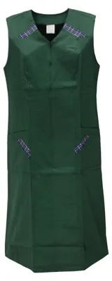 Produktbild von Reißverschlusskittel RV Kittel Hauskleid Schürze Kochschürze, Größe:42, Farbe:Grün