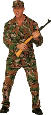 Produktbild von G.I. Soldat Kostüm grün-schwarz
