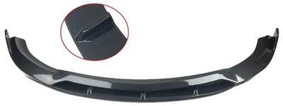 Image de Déflecteur de pare-chocs avant, construction en ABS résistante, conçu sur mesure pour la E63 AMG, aspect carbone