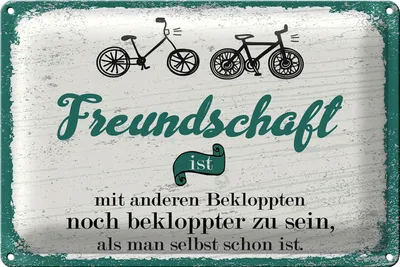 Produktbild von Blechschild Spruch Freundschaft noch bekloppter sein 18x12cm