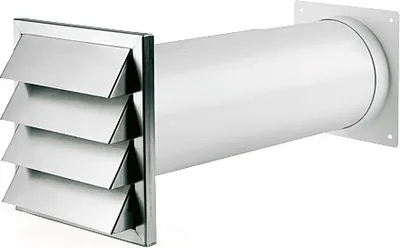 Immagine prodotto di NABER Klima-E flow 125 condotta a parete, acciaio inox/bianco, attacco per canale piatto