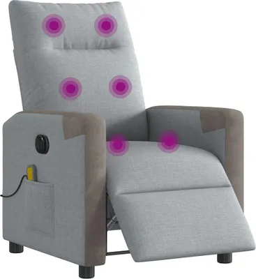 Obrázok produktu pre vidaXL Elektrické masážne kreslo Light Grey Fabric