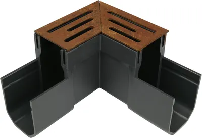 Immagine prodotto di Angolo per canali di drenaggio stretti Acciaio corten 155 x 155 - Al pezzo