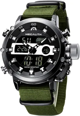 Produktbild von Herrenuhr Sportlich Militär Digitaluhr LED Groß Zifferblatt Uhren fur Männer Digital Analog Armbanduhr Herren Wasserdicht Stoppuhr Wecker Kalender