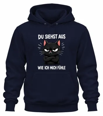 Productafbeelding van "Je ziet eruit zoals ik me voel" - Sarcasme hoodie, marineblauw, maat XL