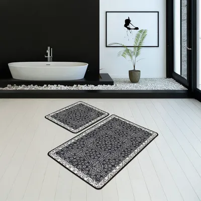 Produktbild von Bosdela Ovales 2-Teiliges Badezimmerteppich-Set, WC-Vorleger-SetPaisley