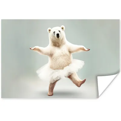 Produktbild von MuchoWow® Poster Eisbär - Tutu - Weiß - Porträt - Tiere 120x80 cm - Bilder