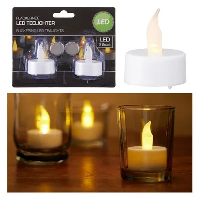 Produktbild von Teelichter LED - weis - 2x - warmweises Licht - Teelichter