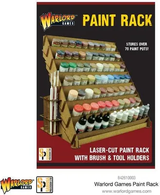 Produktbild von Warlord Games Großes Farbregal für über 70 Farbflaschen und Werkzeuge, kompatibel mit Army Painter, Vallejo, Citadel, Tamiya