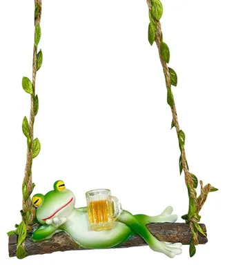 Hängende Froschfigur aus Harz, grün, 1 Stück, für Garten & Innen