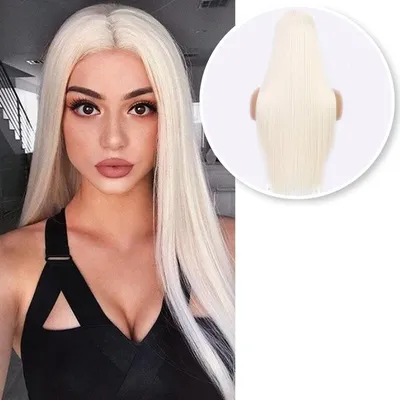 Produktbild von Blonde Perücke Frau - Sassy Goods Spitzenperücke - Perücken Damen Langes Haar - Inkl.Haarnetz - Blonde Haare - 70 cm