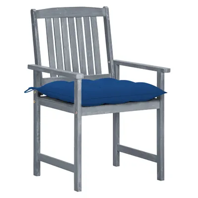 Image de vidaXL Gartenstühle mit Kissen 8 Stk. Massivholz Akazie Grau