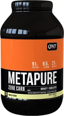Immagine prodotto di QNT Metapure Zero Carb 908 g vaniglia / Isolati di siero di latte / L'isolato di siero di latte più puro, facilmente digeribile, micro e ultra-filtrato, senza carboidrati e glutine