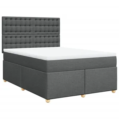 Produktbild von Boxspringbett mit Matratze Dunkelgrau 140x200 cm Stoff
