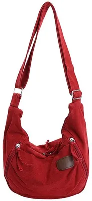 Imagen del producto de Bolsa tipo "hobo" de tela con diseño de color, ideal para llevar al hombro, para mujer