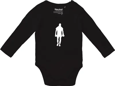 Produktbild von Huuraa Baby Body Boxer Silhouette 62 Black  Baumwolle Fairtrade Langarmbody Geschenkidee