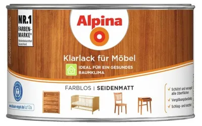 Produktbild von Alpina Klarlack für Möbel 300 ml seidenmatt