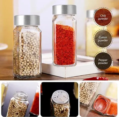 Productafbeelding van Famanu kruidenpotten set - Glazen dispensers - Organisatie voor de keuken - Inclusief labels en borsteltje - 24 stuks - Transparant