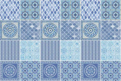 Produktbild von Fliesenaufkleber 10×10 cm – 24 Stück – Selbstklebend – Wasserfest – Pflegeleicht – Hitzebeständig – Für Küche & Bad – Geometrisches Mosaik