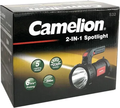 Immagine prodotto di Camelion 30200055 S32 2in1 Spotlight LED (monochrome) Work light battery-powered 3 W 230 lm
