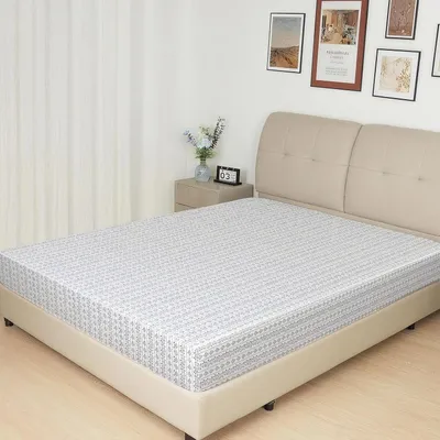Productafbeelding van Satin Hoeslaken, Zijdezacht Polyester Satijn Weefsel, 36 cm Diepe Zakken met Elastieke Hoekbanden, 160 x 200 x 36 cm, Bloemen Strepen