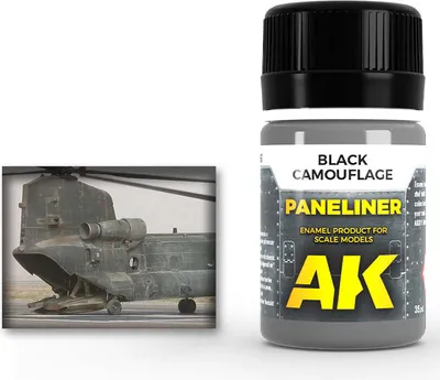 Produktbild von AK Interactive Enamel Effects Paneliner For Black Camouflage