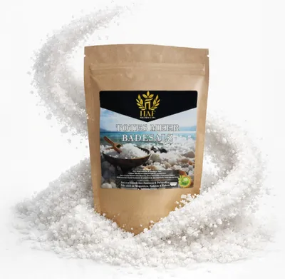 Produktbild von HAF – Totes Meer Badesalz (1 x 500g Beutel) – Naturreines Meersalz aus Jordanien. Für trockene Haut & Gesicht | Für guten Schlaf & zur Körperpflege